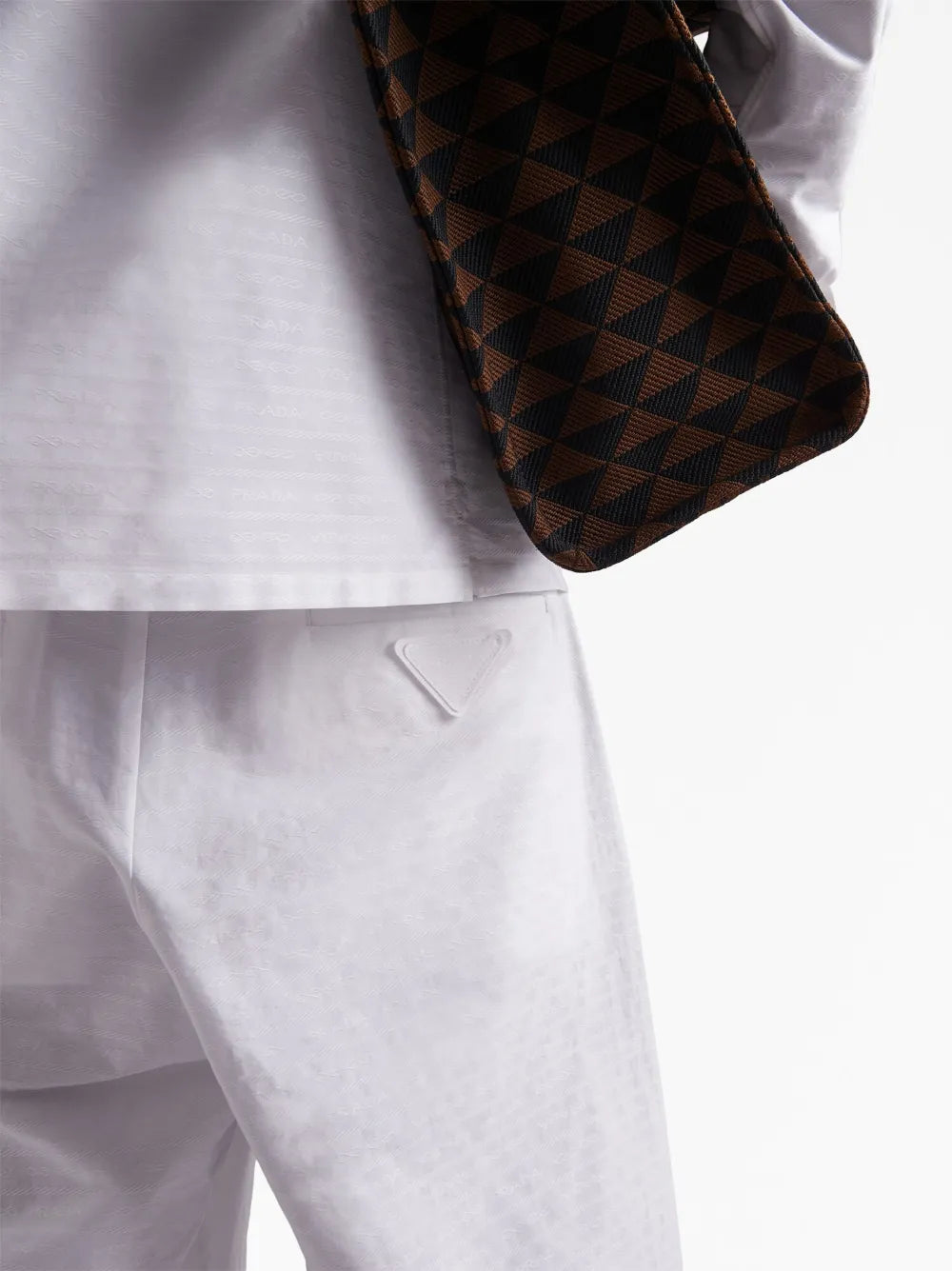 Shorts Bermuda en popeline Prada Blanc Homme