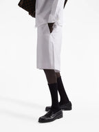 Shorts Bermuda en popeline Prada Blanc Homme