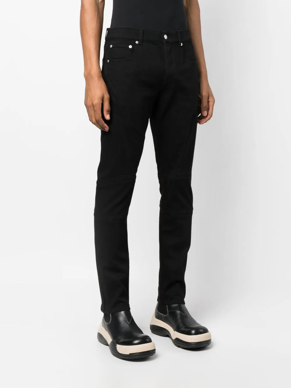 Pantaloni Jeans Slim Alexander McQueen Nero Homme