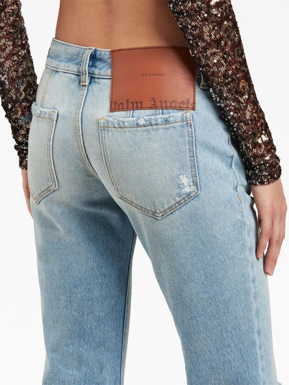 Pantaloni Jeans Bootcut Palm Angels Blu Femme