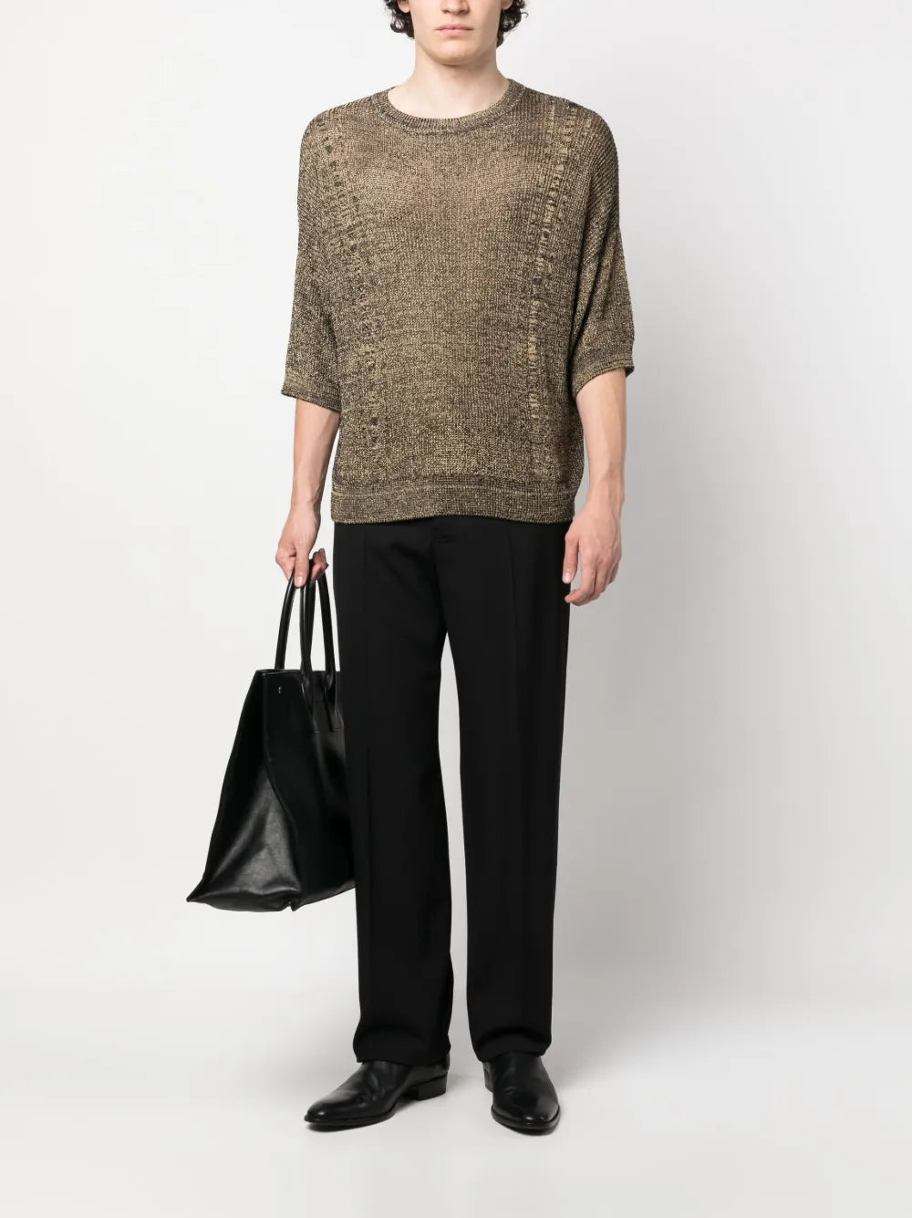 T-shirt T-Shirt in Maglia Saint Laurent Marrone Homme