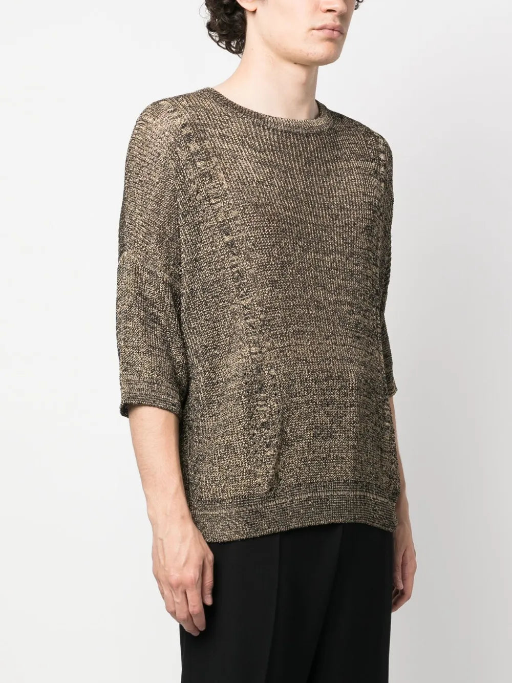 T-shirt T-Shirt in Maglia Saint Laurent Marrone Homme