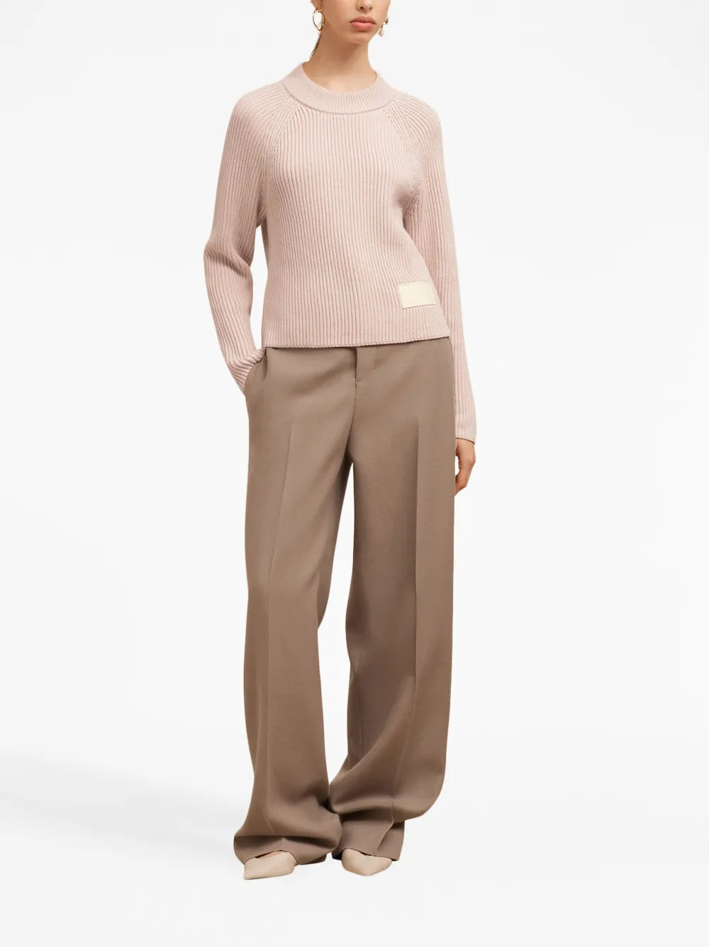 Maille Pull étiquette Ami PARIS Rose Femme