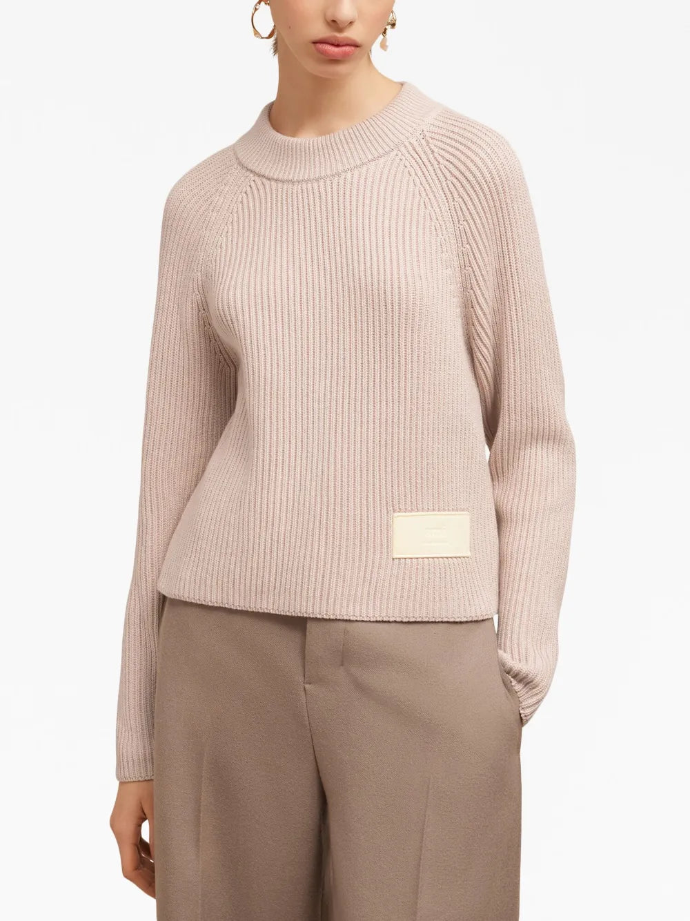 Maille Pull étiquette Ami PARIS Rose Femme