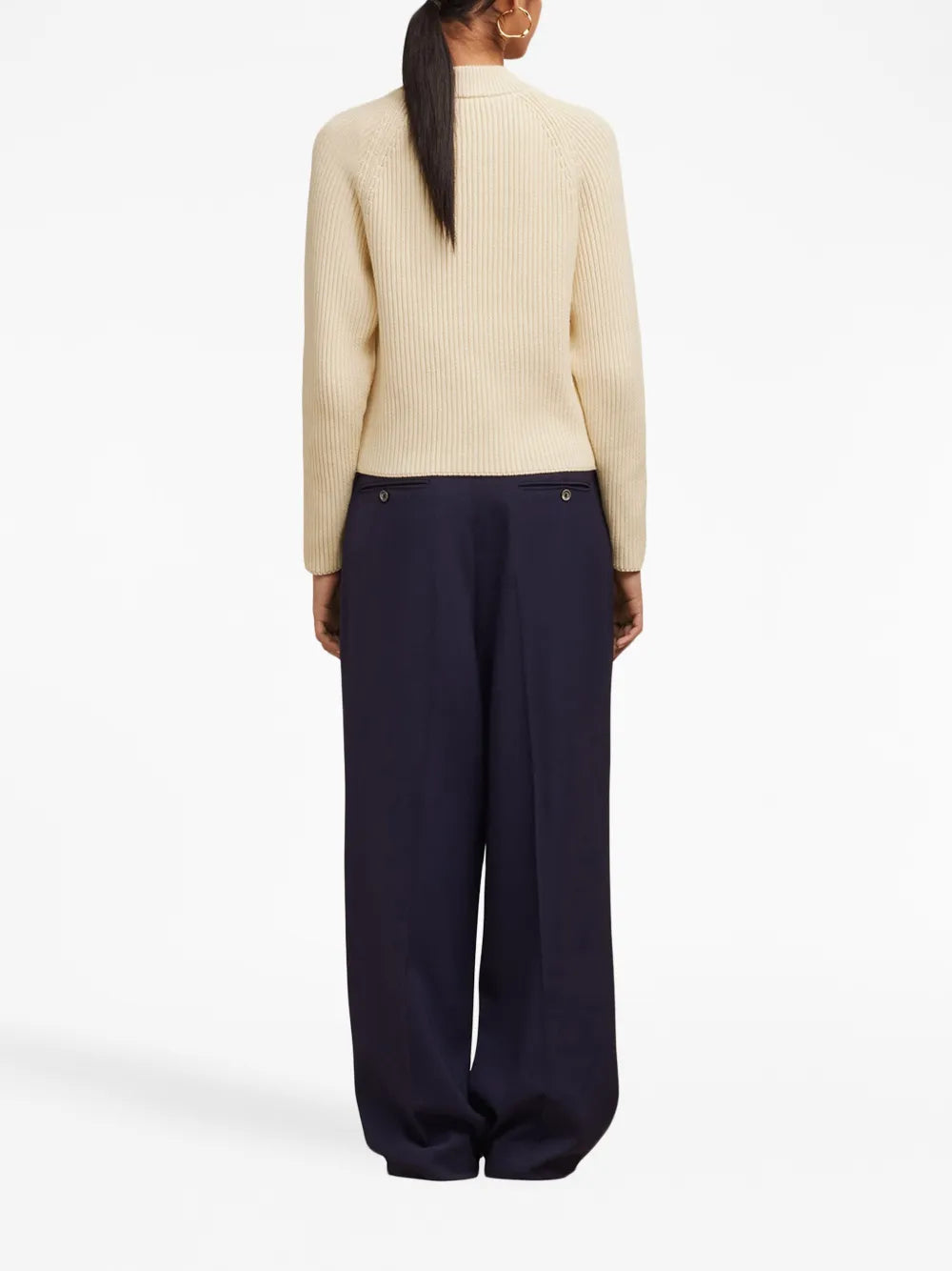 Maille Pull à étiquette Ami PARIS Beige Femme