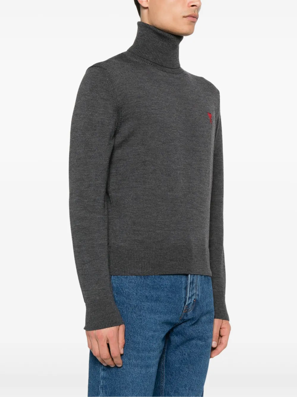 Maille Pull col roulé Ami de Coeur Ami PARIS Gris Femme