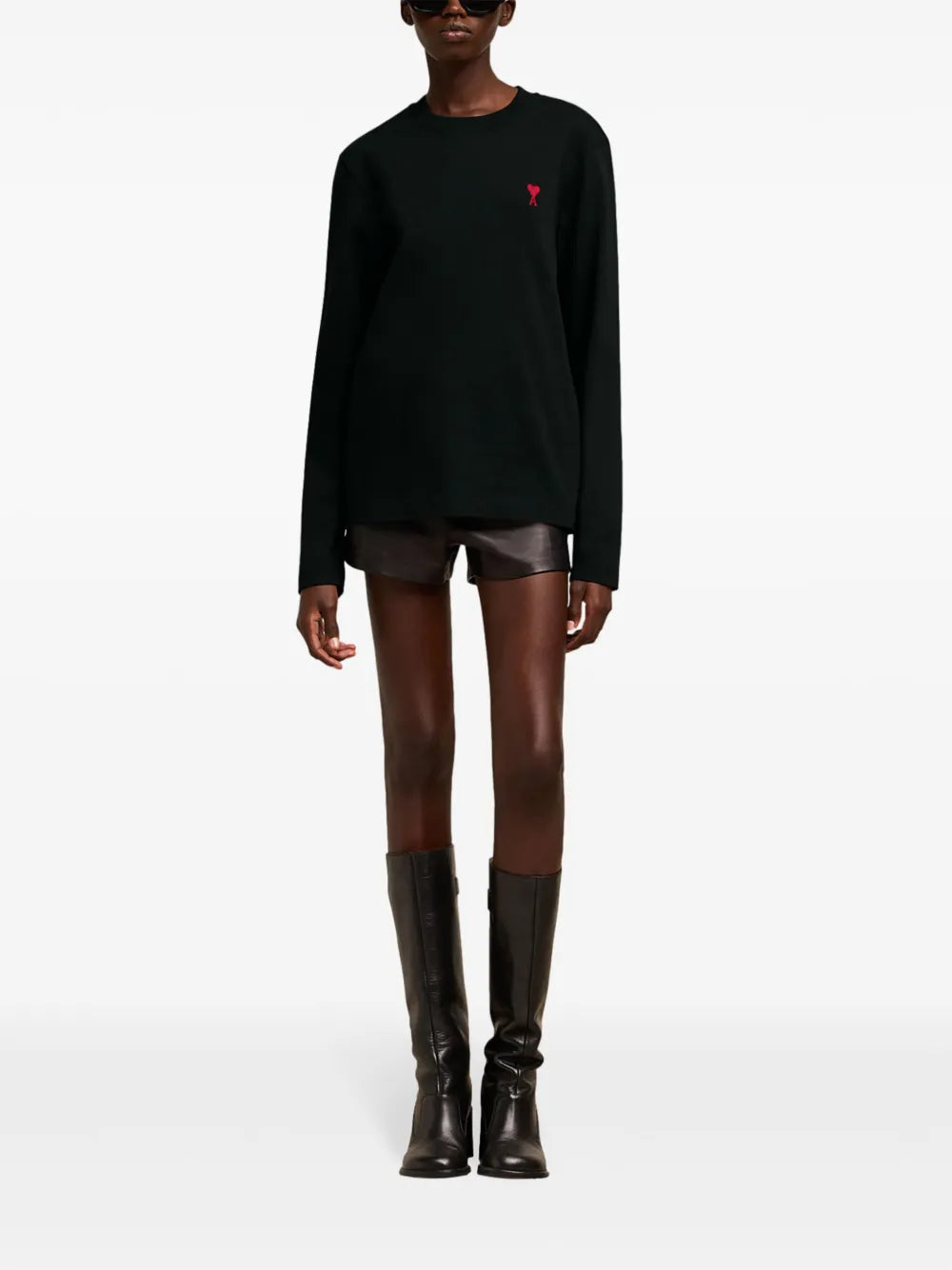 T-shirts Long Sleeve T-shirt Ami PARIS Black Unisex