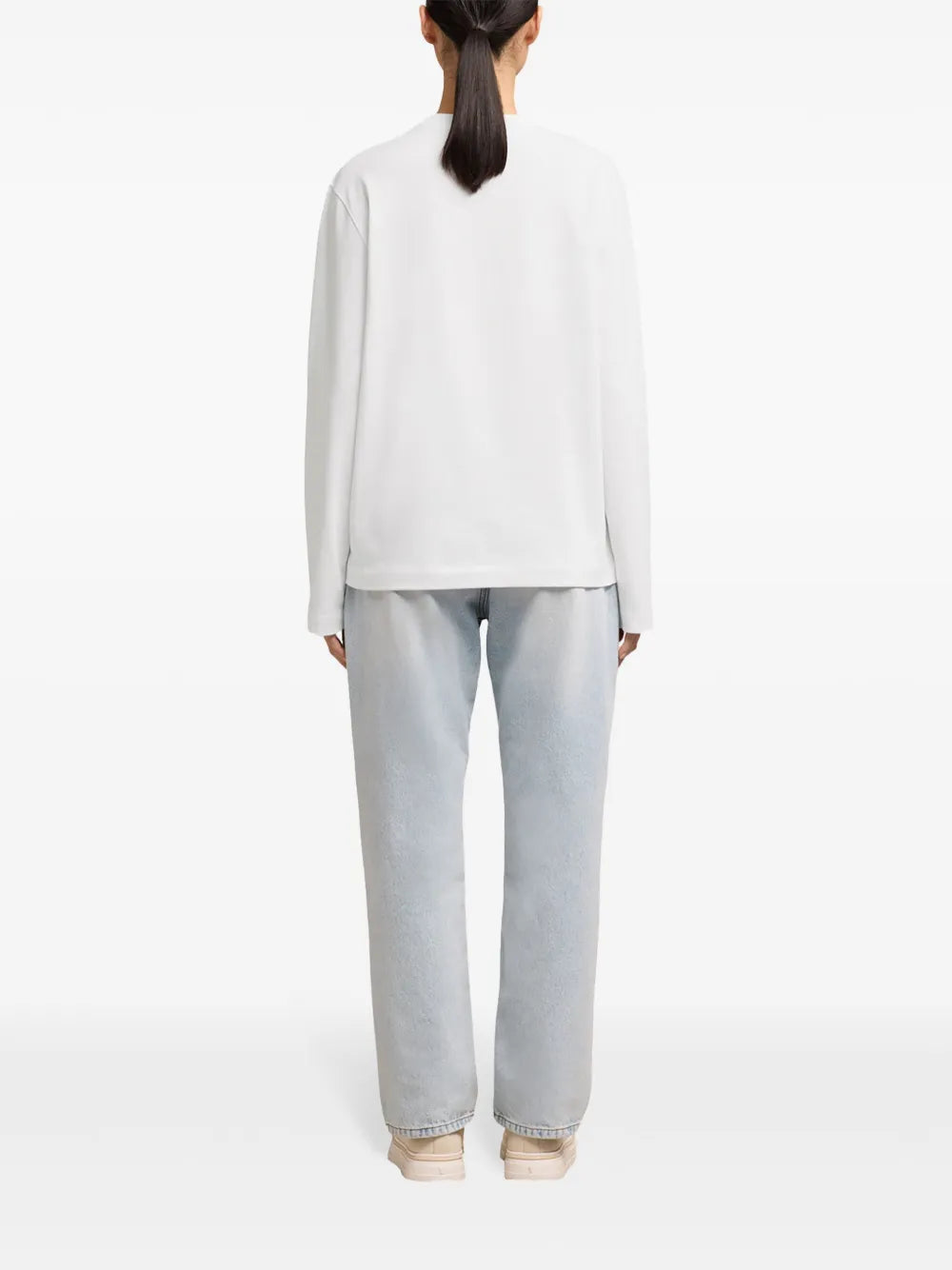 Camisetas T-Shirt de Manga Longa Ami PARIS Branco Unissex