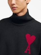 Maille Pull Ami de coeur Ami PARIS Noir Unisexe