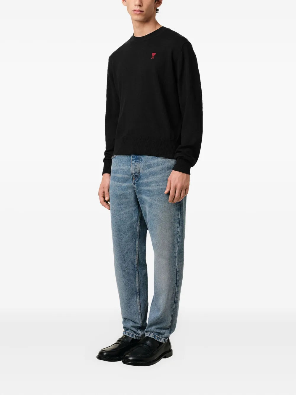 Maille Pull Ami de Coeur Ami PARIS Noir Homme