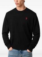 Maille Pull Ami de Coeur Ami PARIS Noir Homme