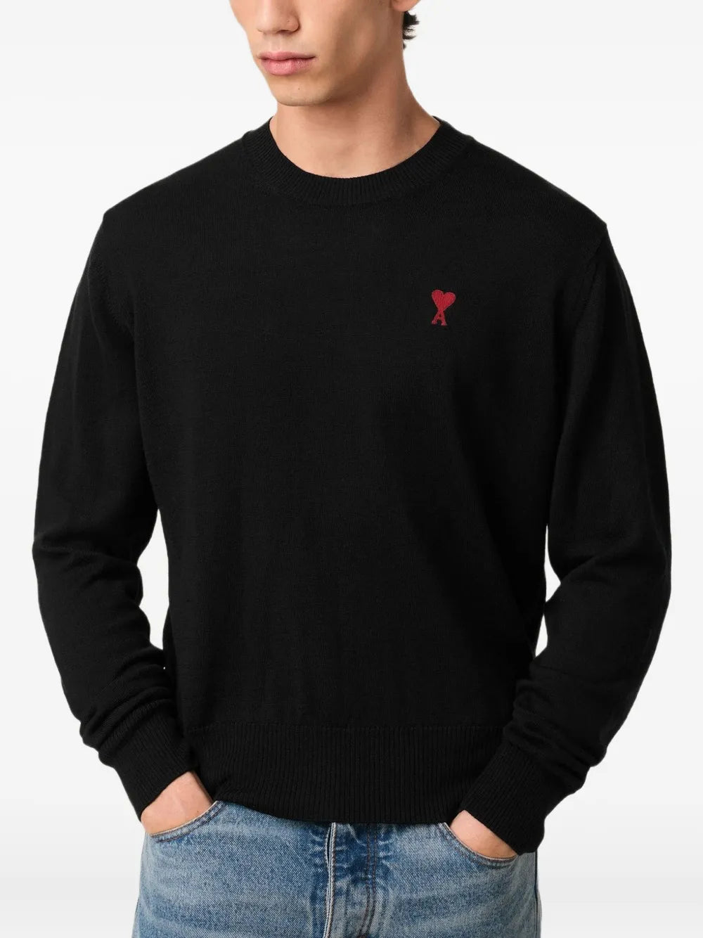 Maille Pull Ami de Coeur Ami PARIS Noir Homme