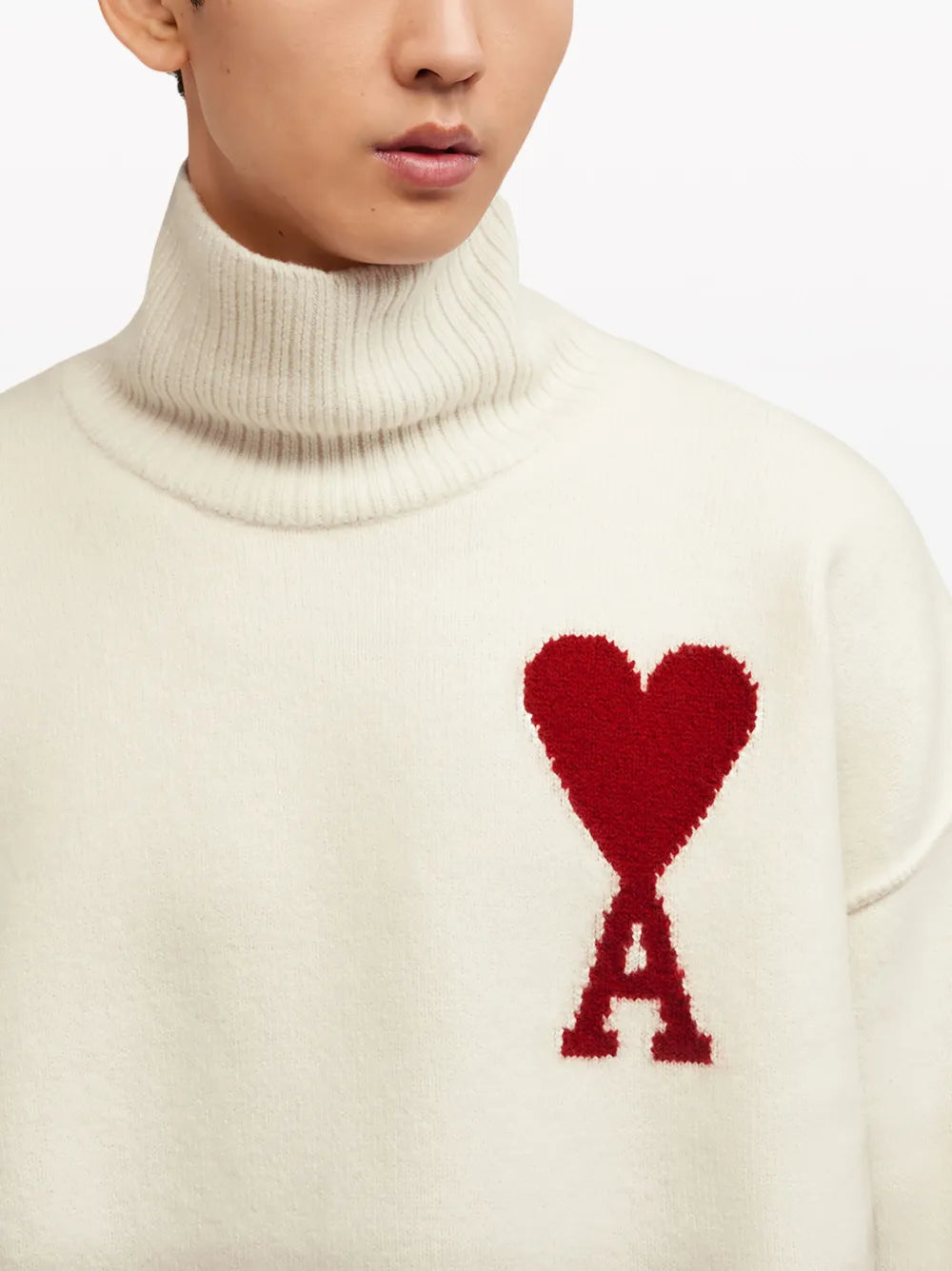 Maille Pull Ami de coeur Ami PARIS Blanc Unisexe