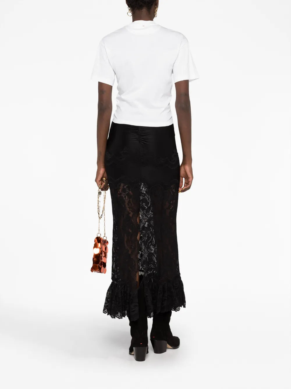 Camisetas Camiseta Crop Blanca con Anillo Rabanne Blanco Femme