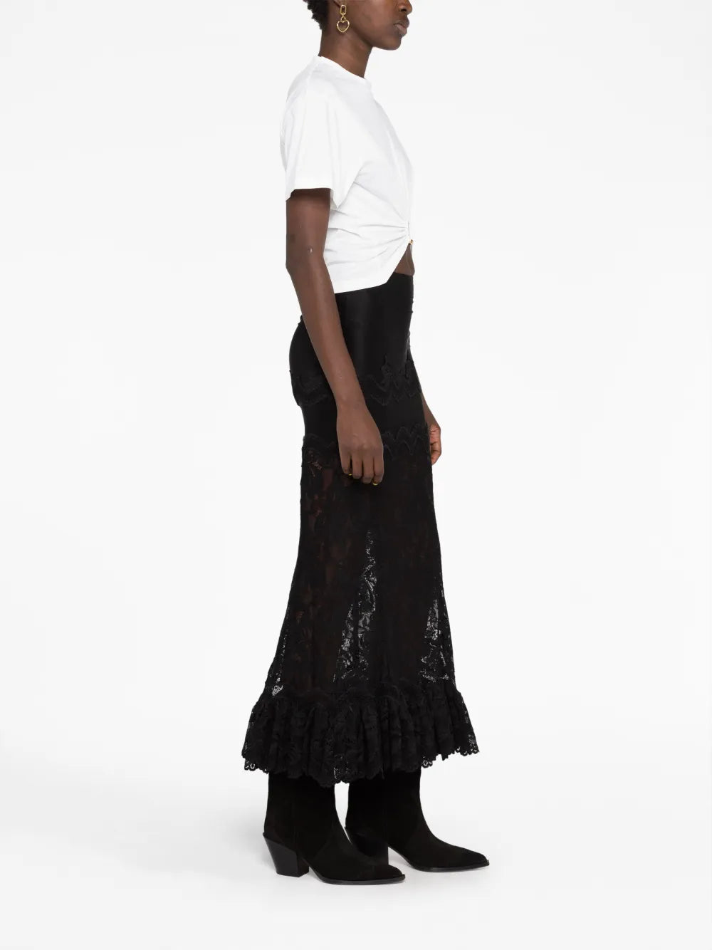 Camisetas Camiseta Crop Blanca con Anillo Rabanne Blanco Femme