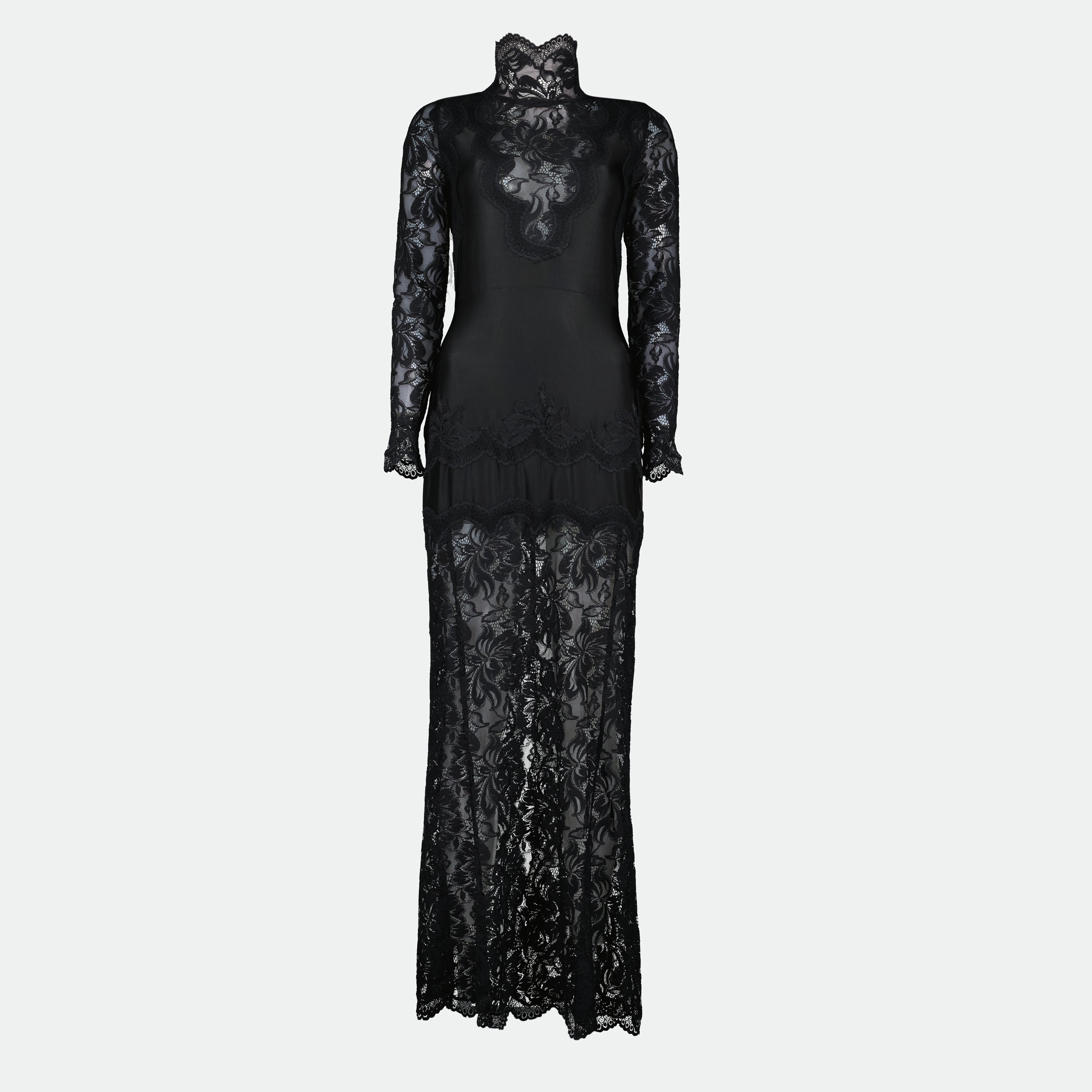 Dresses Long Lace Dress Rabanne Black Women