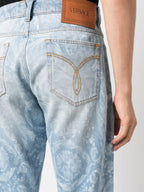 Pantalons Jean Versace Allover Versace Bleu Homme