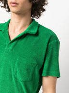 Polos Polo en coton éponge Orlebar Brown Vert Homme