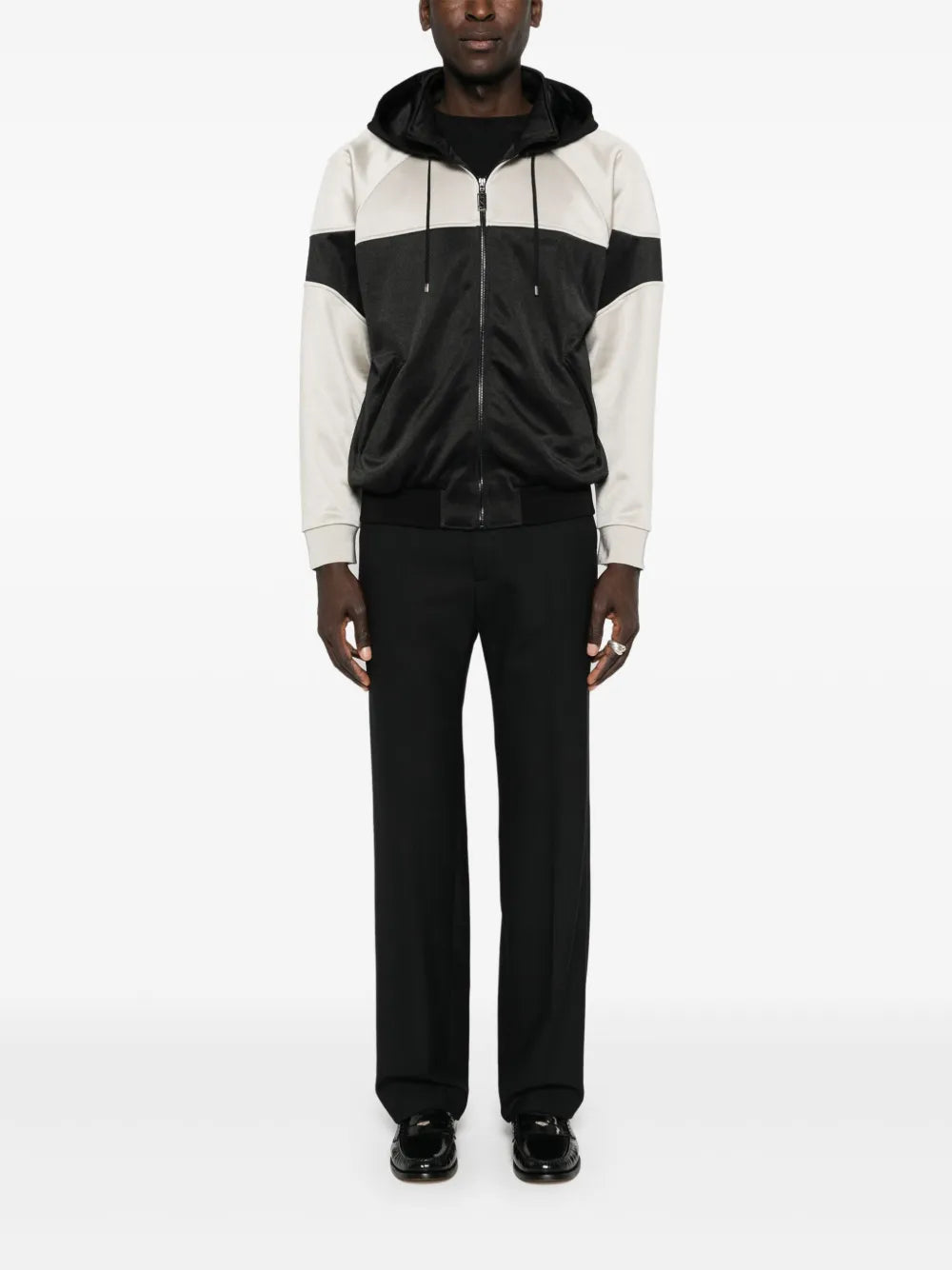 Jackets Two-tone Zip Sweatshirt Saint Laurent Black Homme