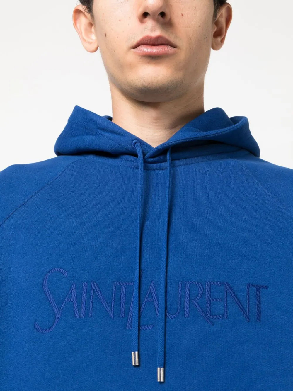 Sweatshirts Sweat à capuche à logo Saint Laurent Bleu foncé Homme