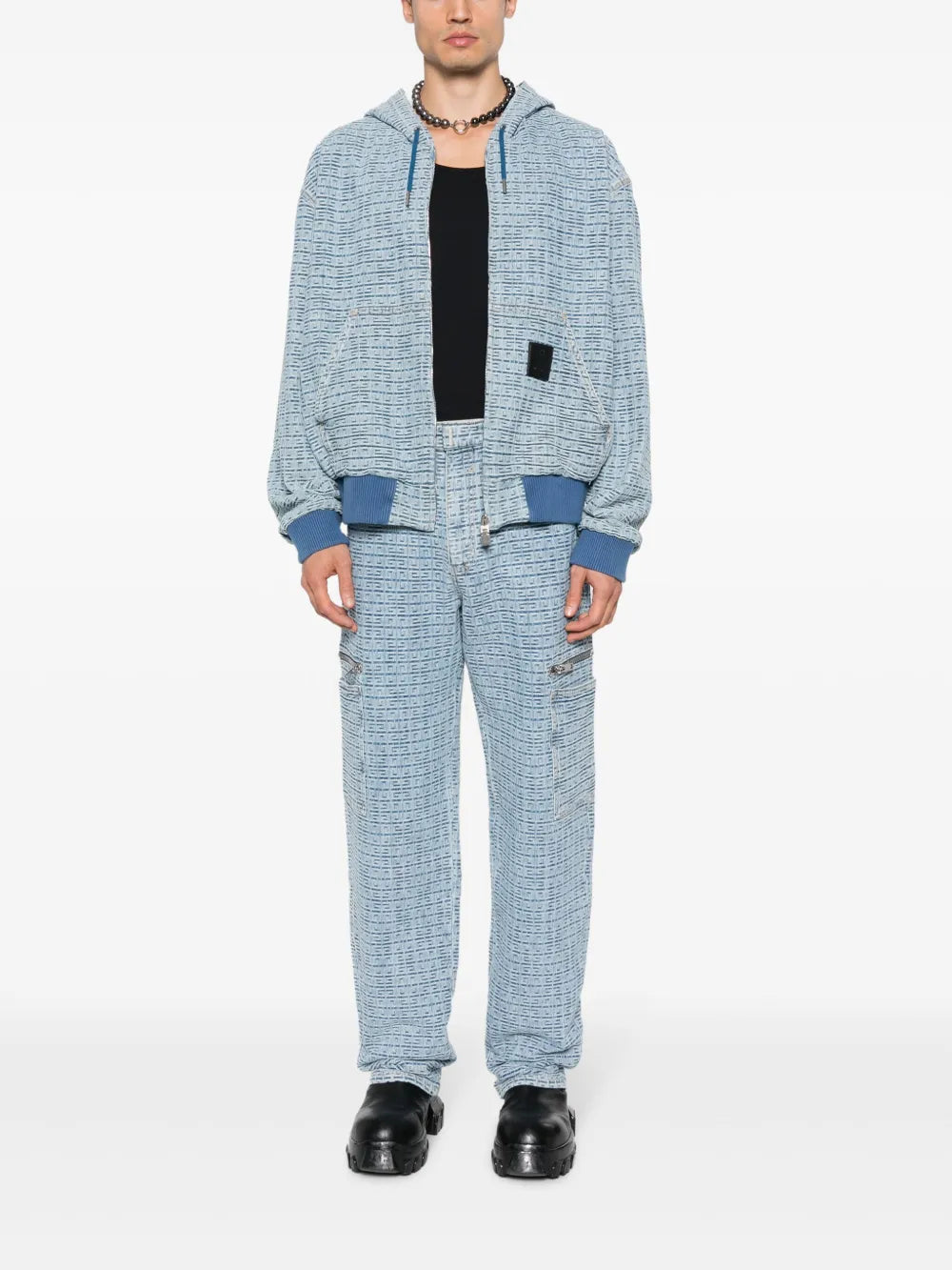 Sweatshirts 4G Denim Zip-Up Sweatshirt Givenchy Blue Man