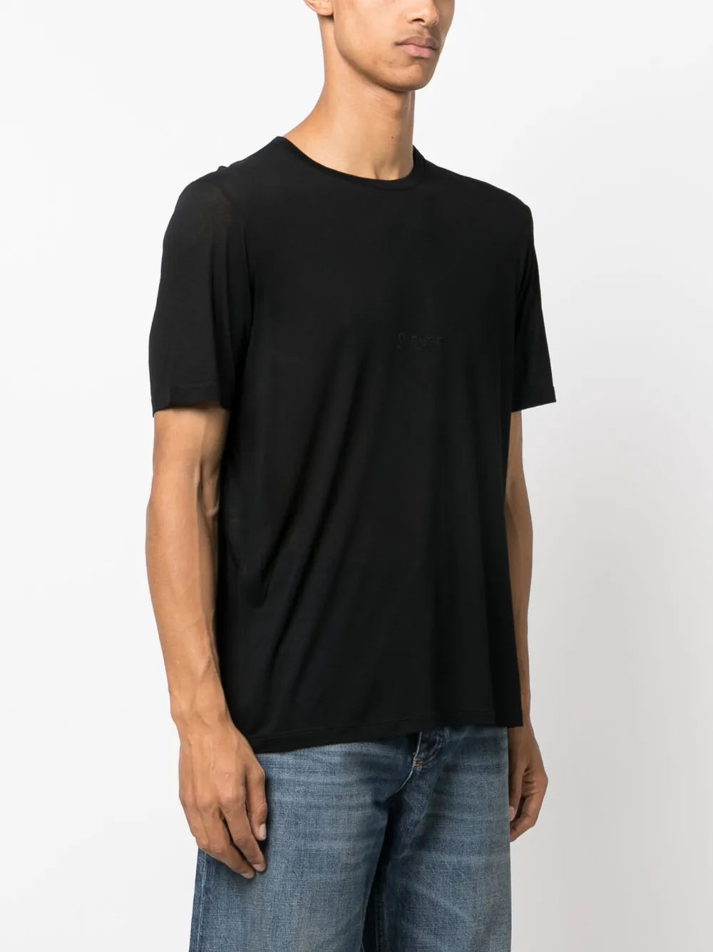 T-shirts Viscose T-shirt Saint Laurent Black Homme