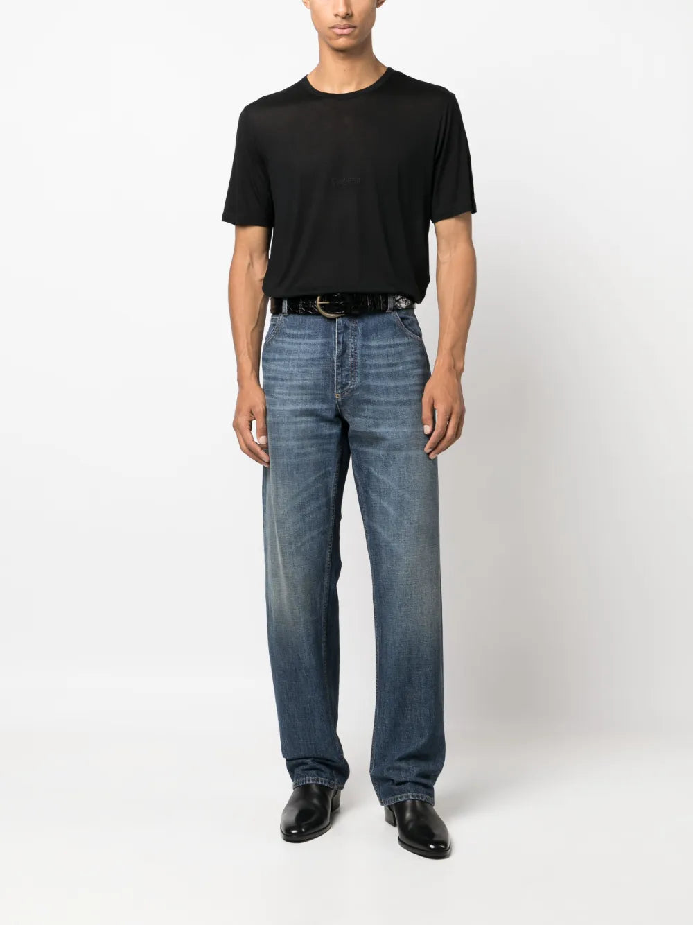 T-shirts Viscose T-shirt Saint Laurent Black Homme