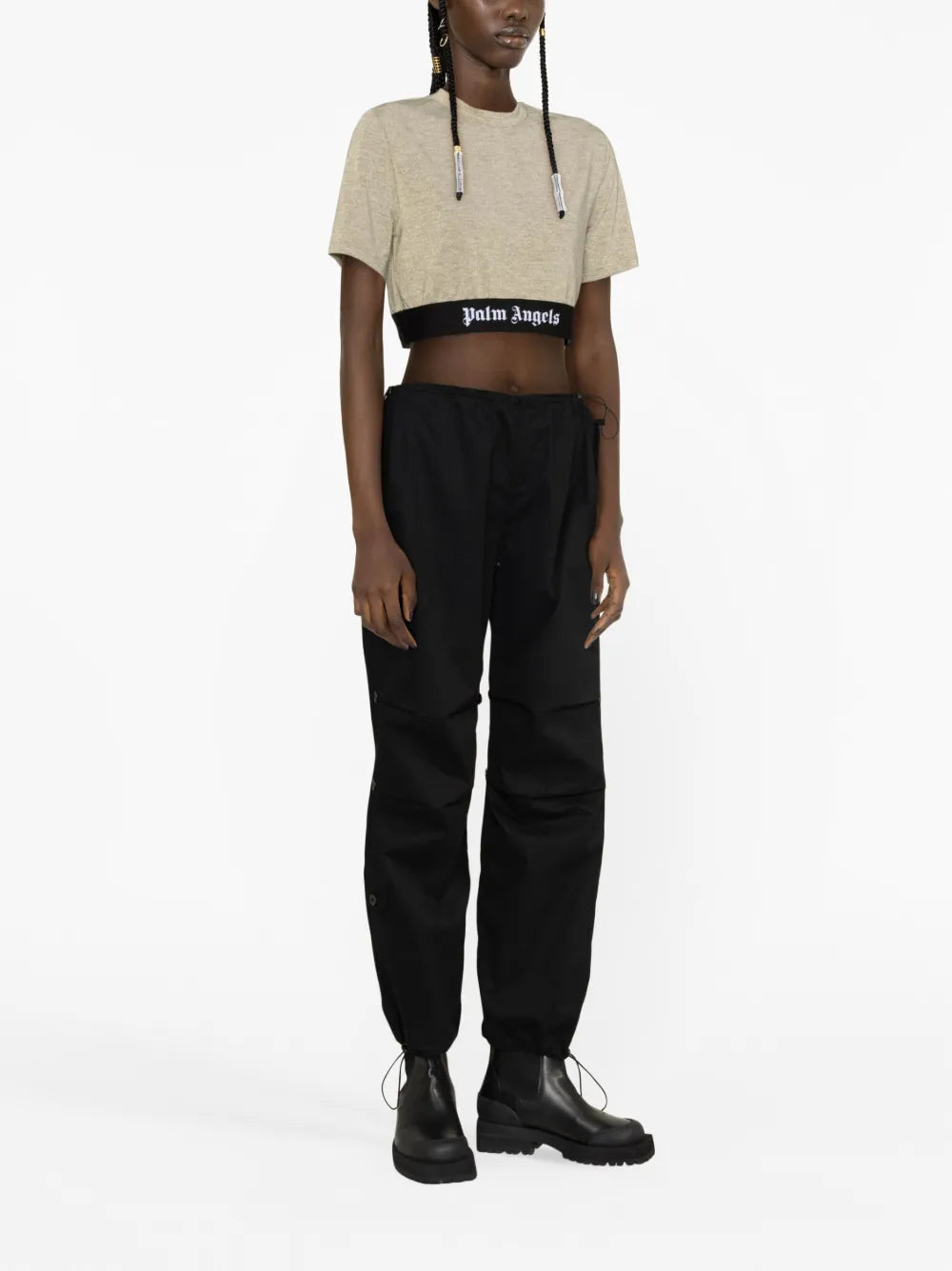 Tops T-Shirt Crop Palm Angels Ouro Femme