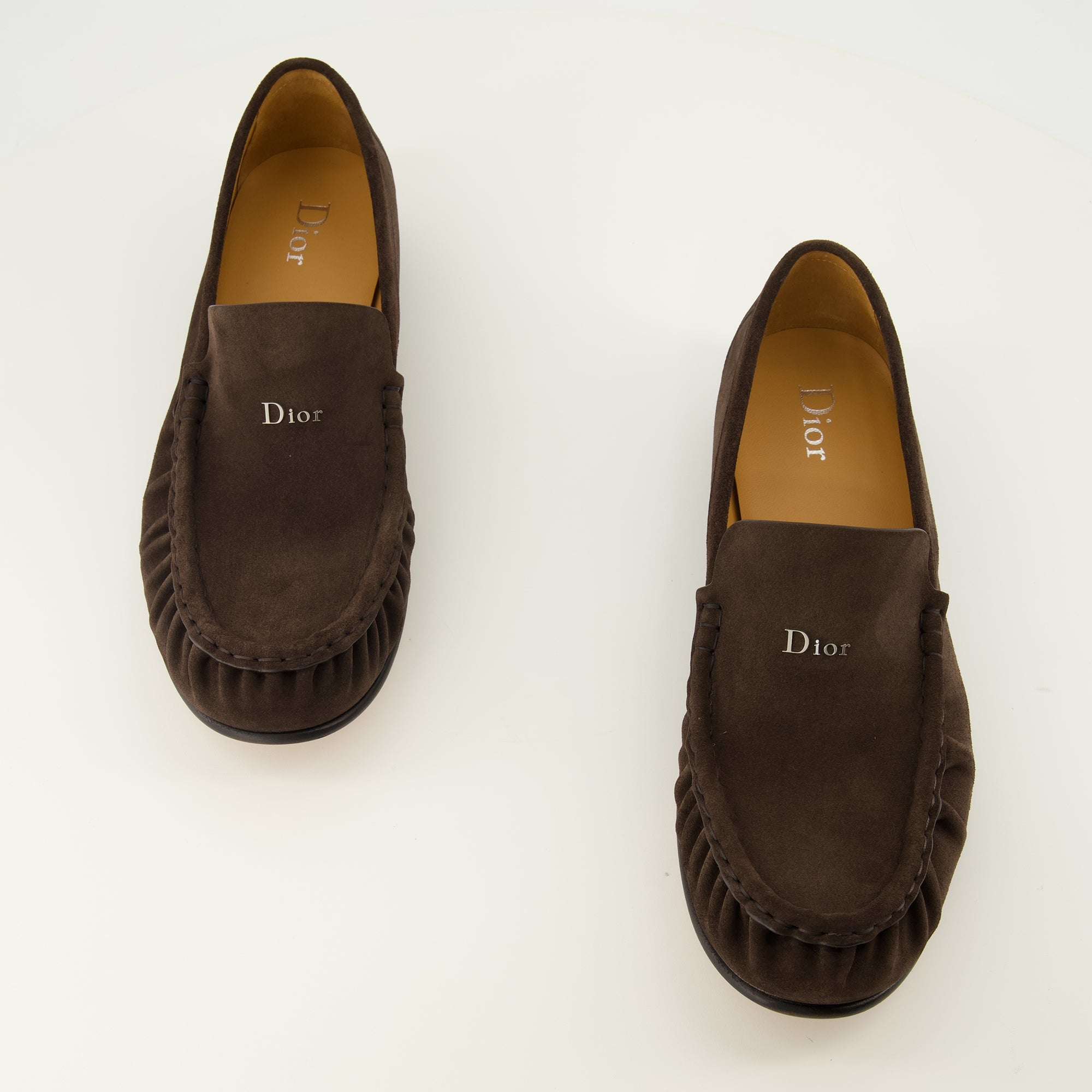 Mocassins Mocassins Maurice en veau velours marron foncé Dior Marron Homme