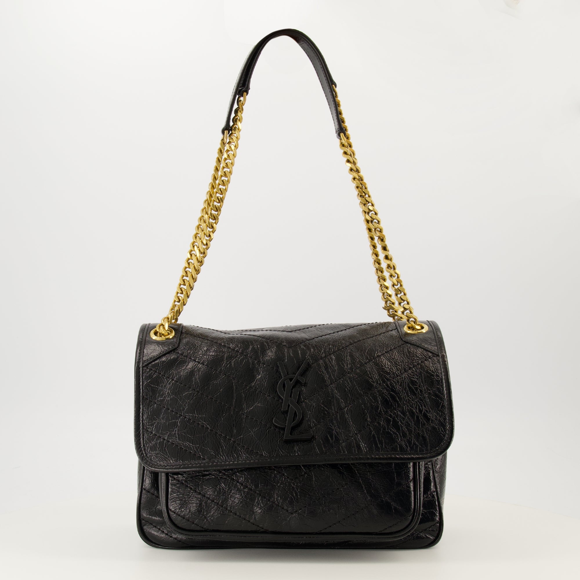 Image de l'article Sac Niki medium en cuir vintage de la marque Saint Laurent pour Femme - Saison Automne-Hiver 2025 - Vue de Face