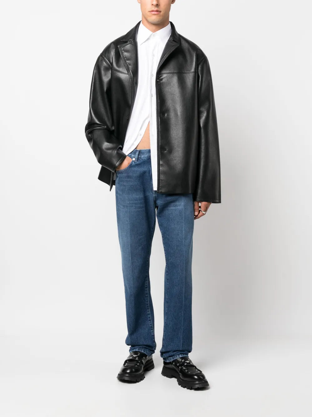 Pantalons Jean droit Versace Bleu foncé Homme