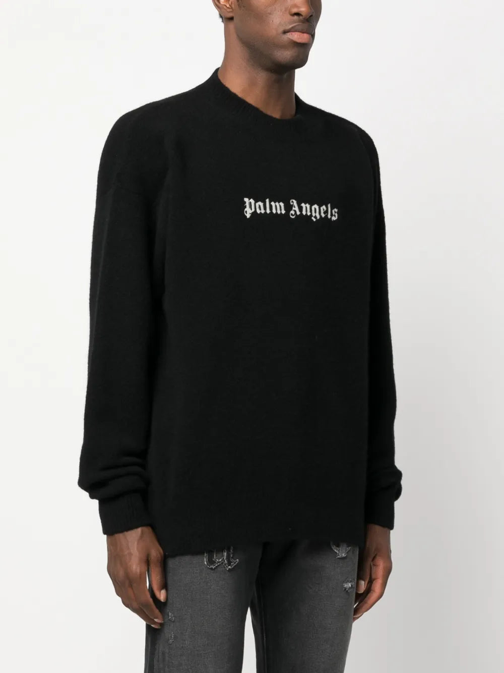 Maille Pull à logo Palm Angels Noir Homme