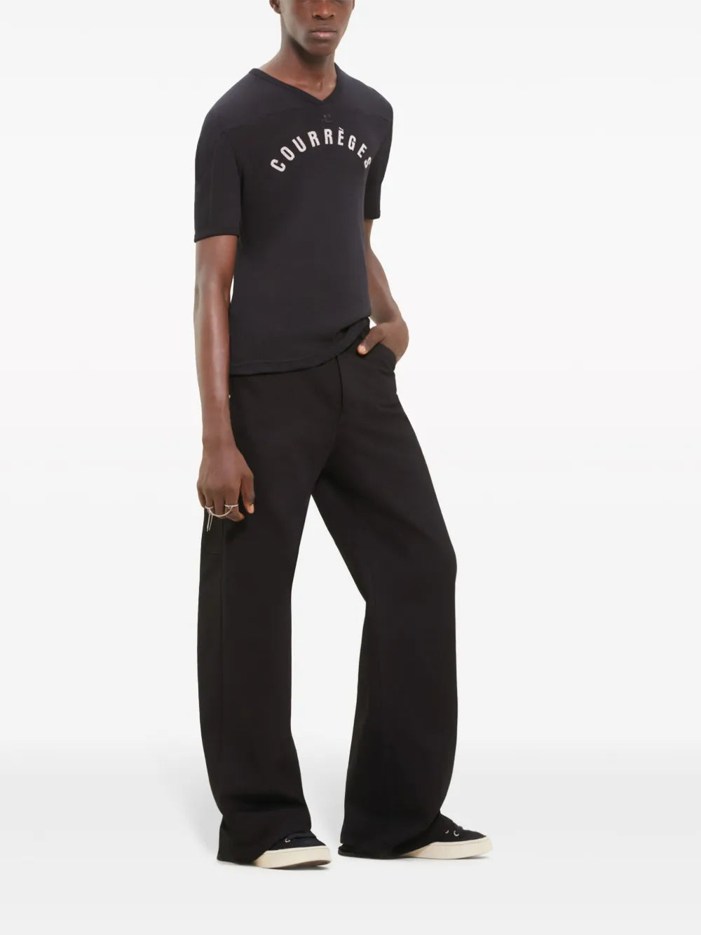 Camisetas Camiseta de béisbol de malla Courrèges Negro Homme