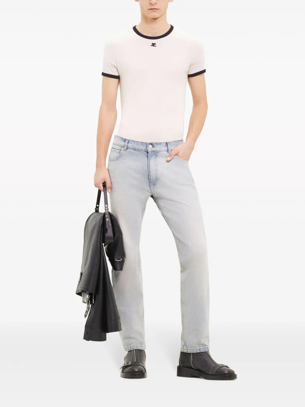 Calças Jeans Retos Courrèges Azul Homme