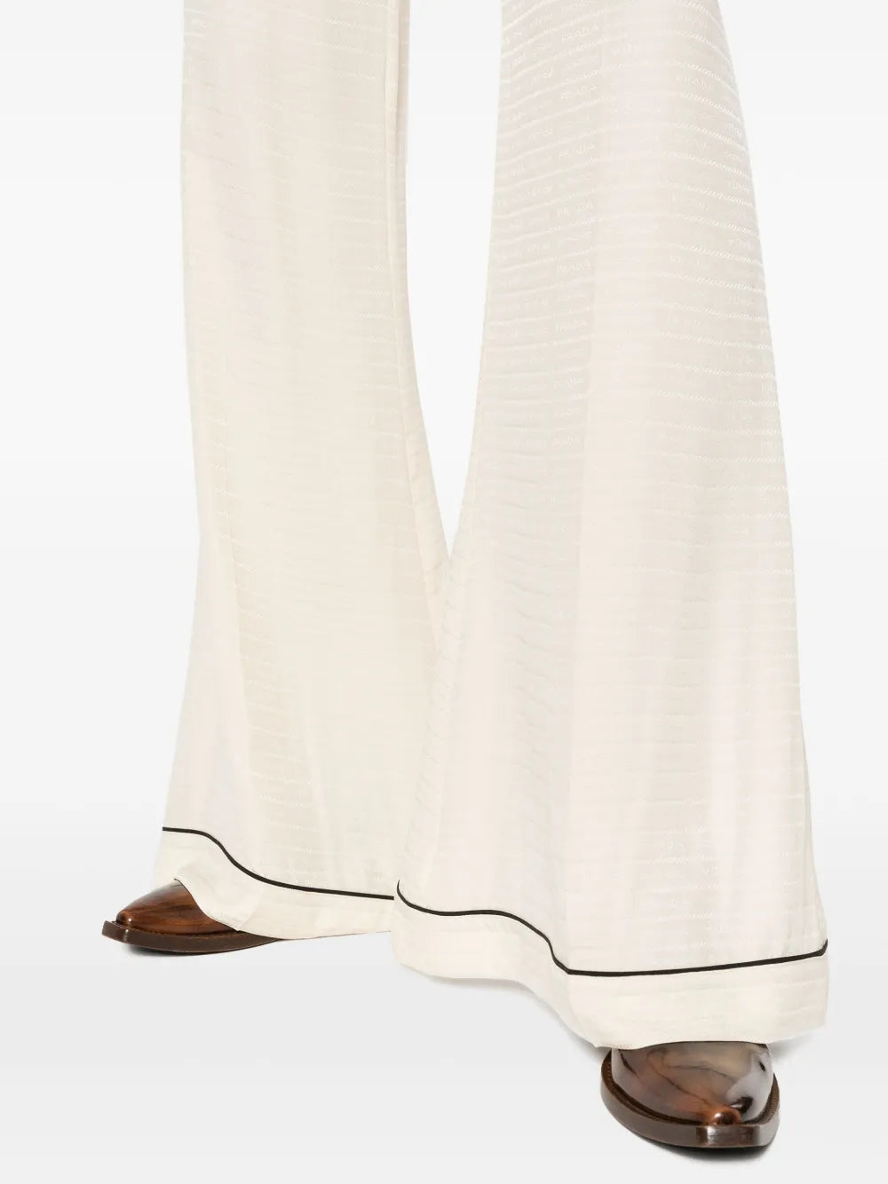 Pantaloni Pantaloni in Seta Prada Beige Femme