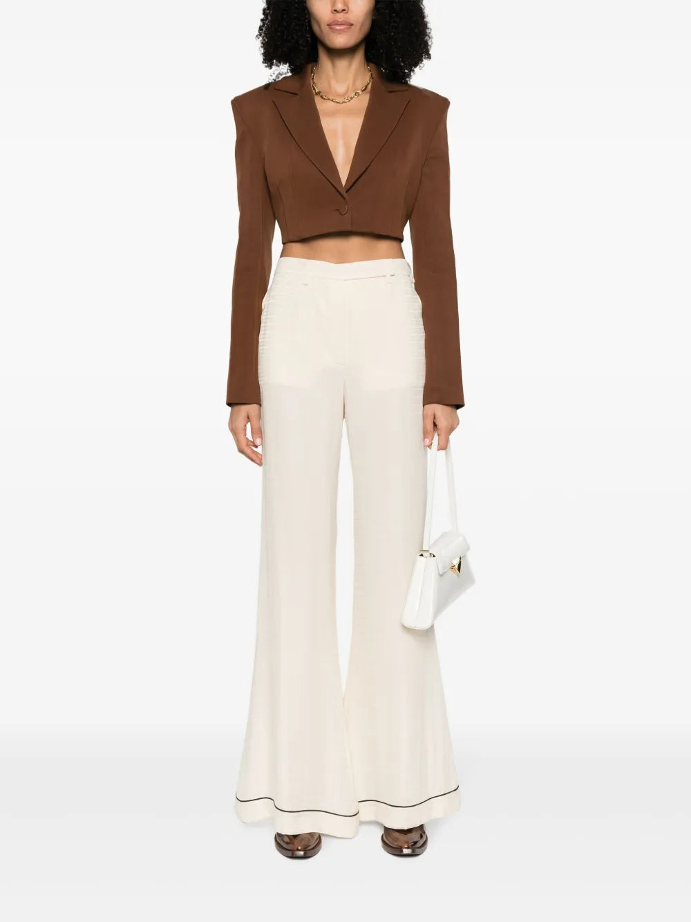Pantaloni Pantaloni in Seta Prada Beige Femme