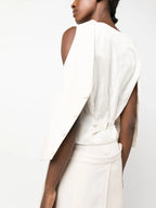 Chaquetas Chaleco Sin Mangas Fendi Beige Femme