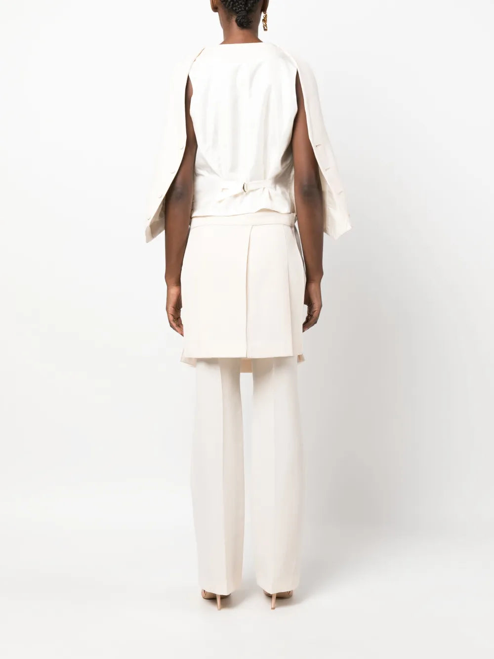 Chaquetas Chaleco Sin Mangas Fendi Beige Femme