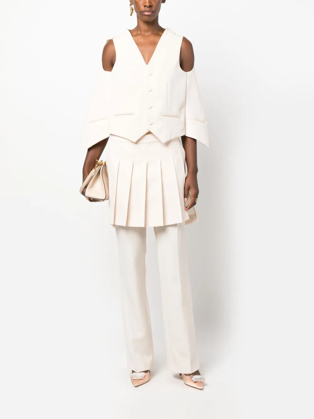 Pantalons Pantalon en laine Fendi Rose Femme