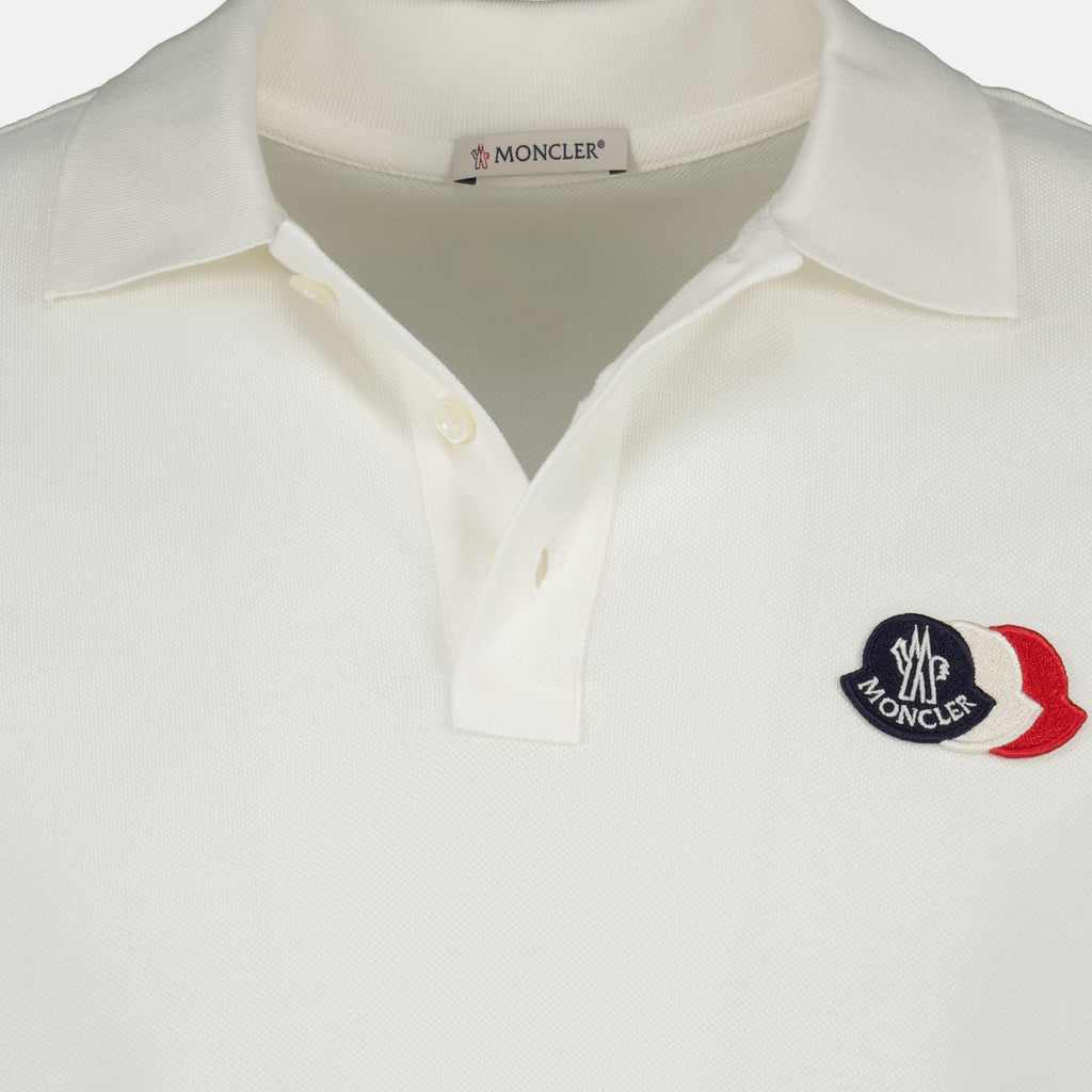 Polos Polo de Piqué de Algodón Blanco Moncler Blanc Homme