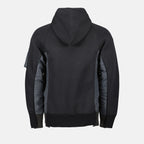 Sweatshirts Sweatshirt zippée en nylon et coton Sacai Gris Homme