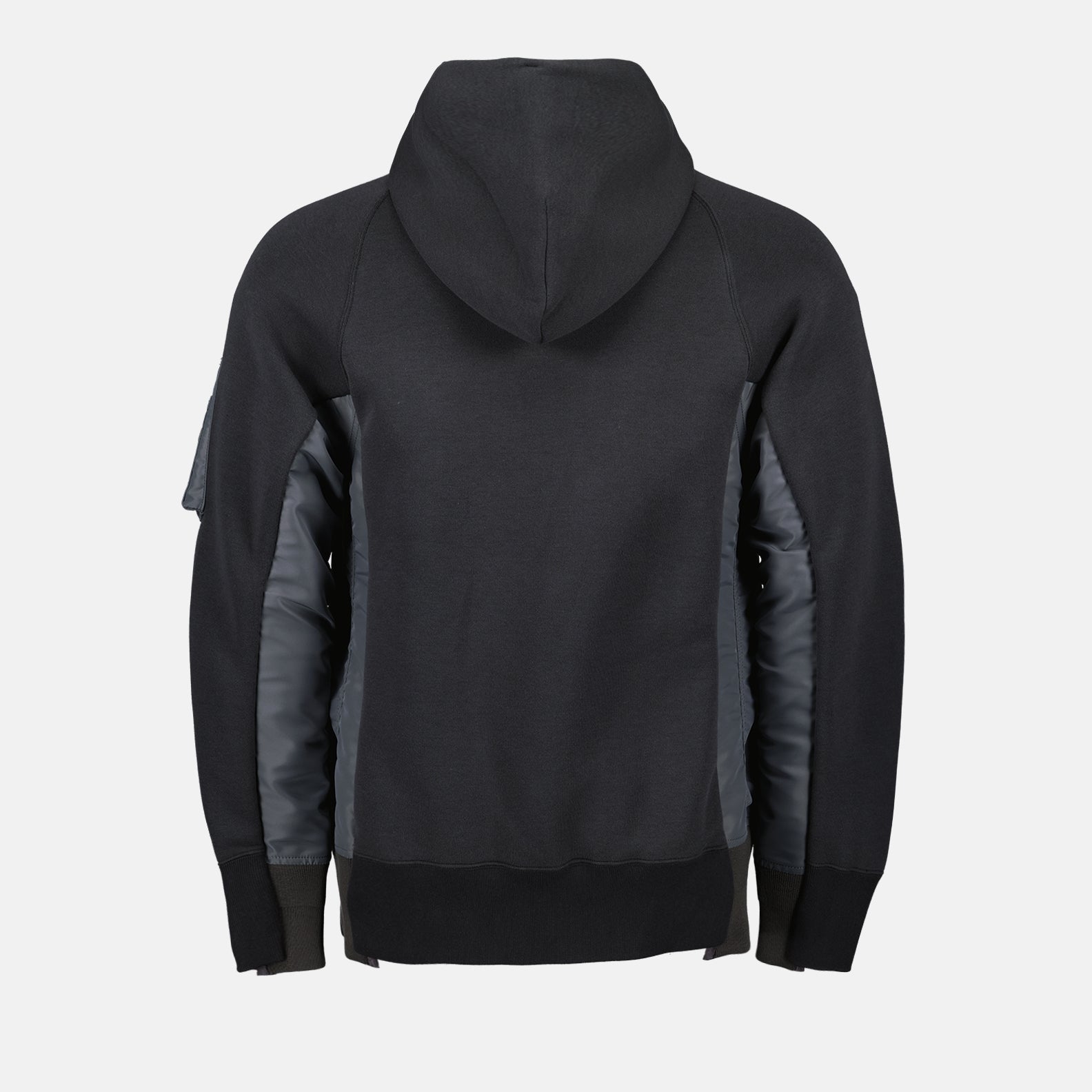 Sweatshirts Sweatshirt zippée en nylon et coton Sacai Gris Homme