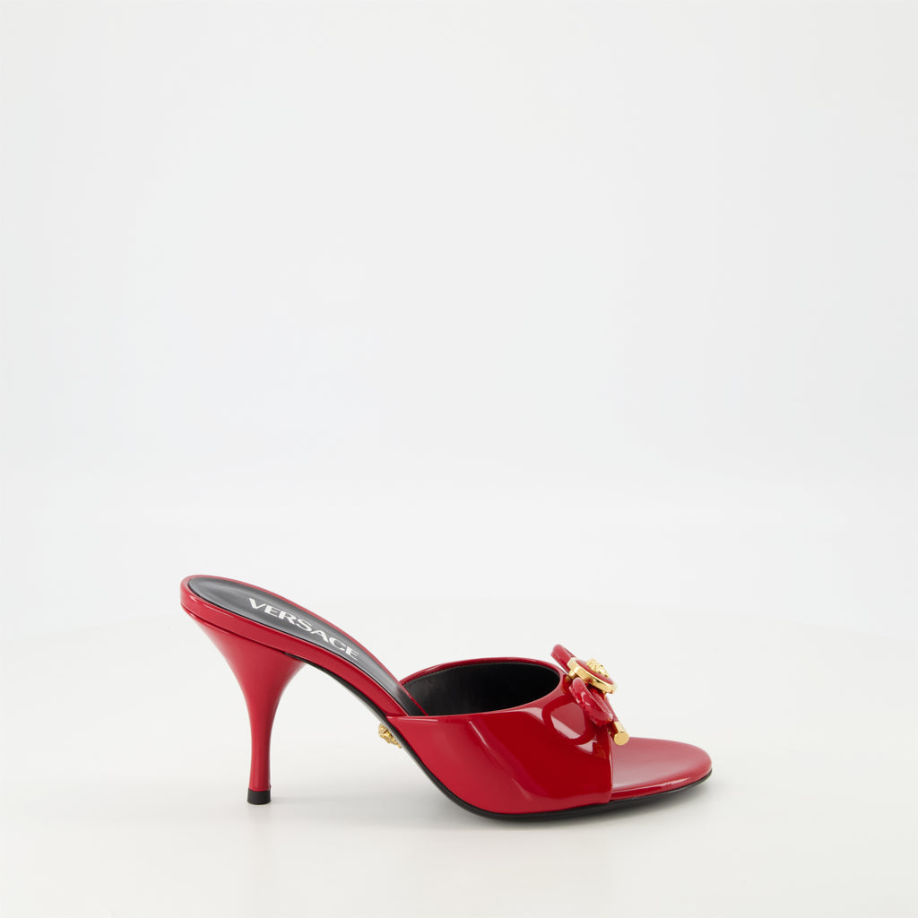 Open shoes Bow Heel Mules Versace Red Femme