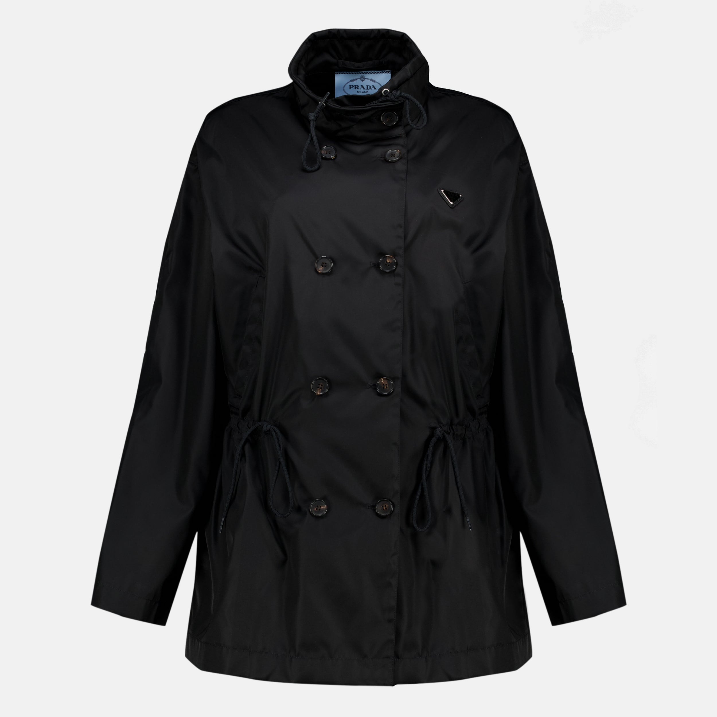 Manteaux 리사이클 나일론 블랙 파카 Prada Noir Femme
