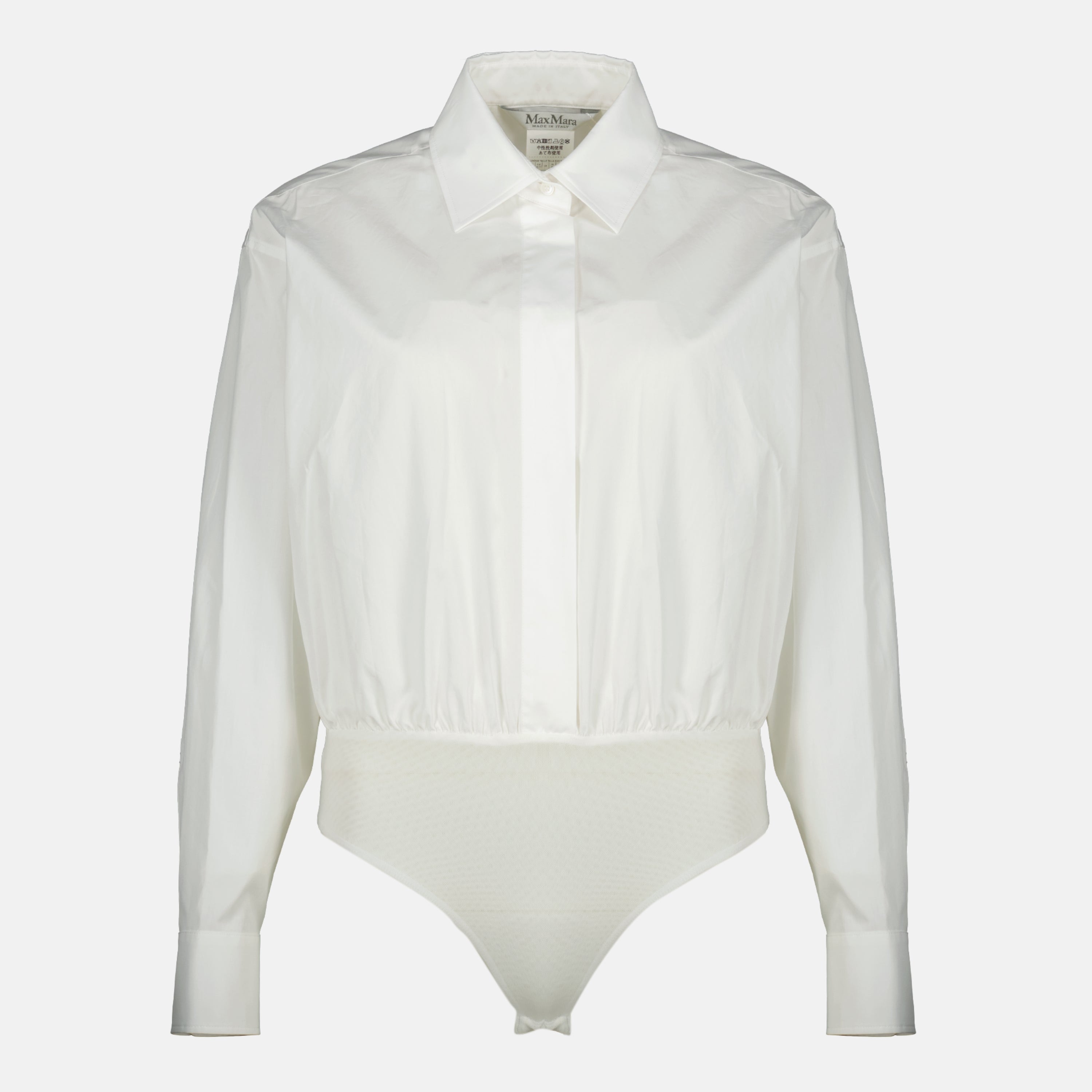Image de l'article Chemise body en coton blanc de la marque Max Mara pour Femme - Saison Printemps-Été 2026 - Vue de Face