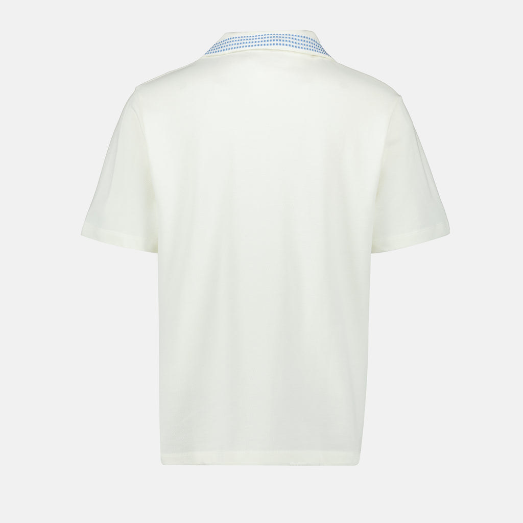 Polos Polo en coton piqué damier Drole De Monsieur Blanc Homme