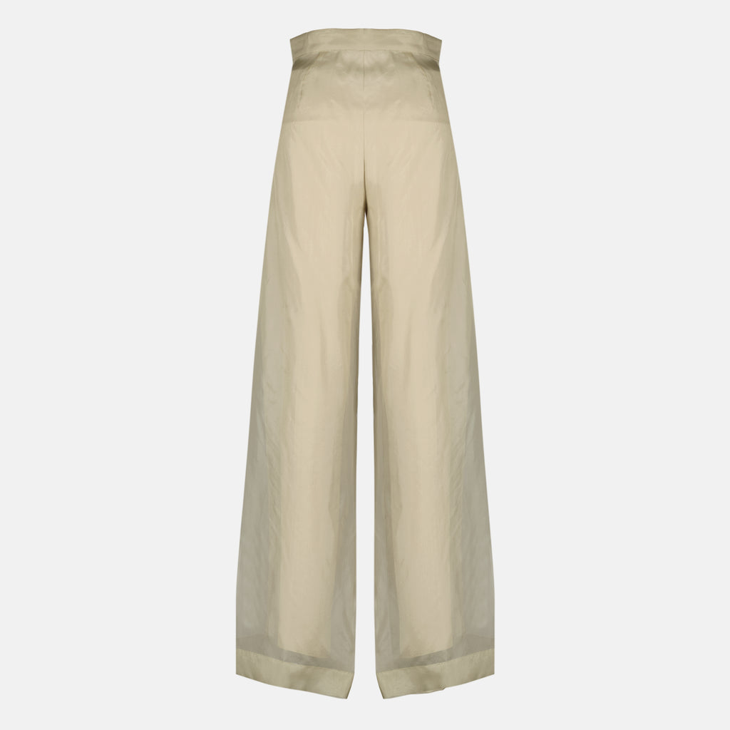 Imagen del artículo Pantalón beige de organza de seda de la marca Max Mara para Mujer - Temporada Primavera-Verano 2026 - Vista Trasera