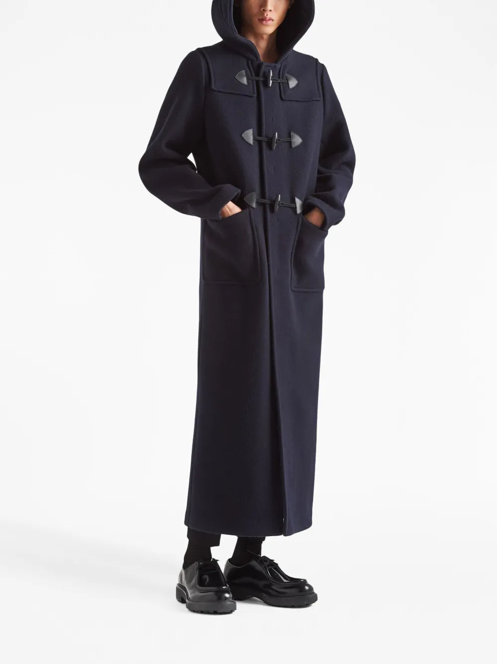 Coats Wool Duffle Coat Prada Dark blue Man