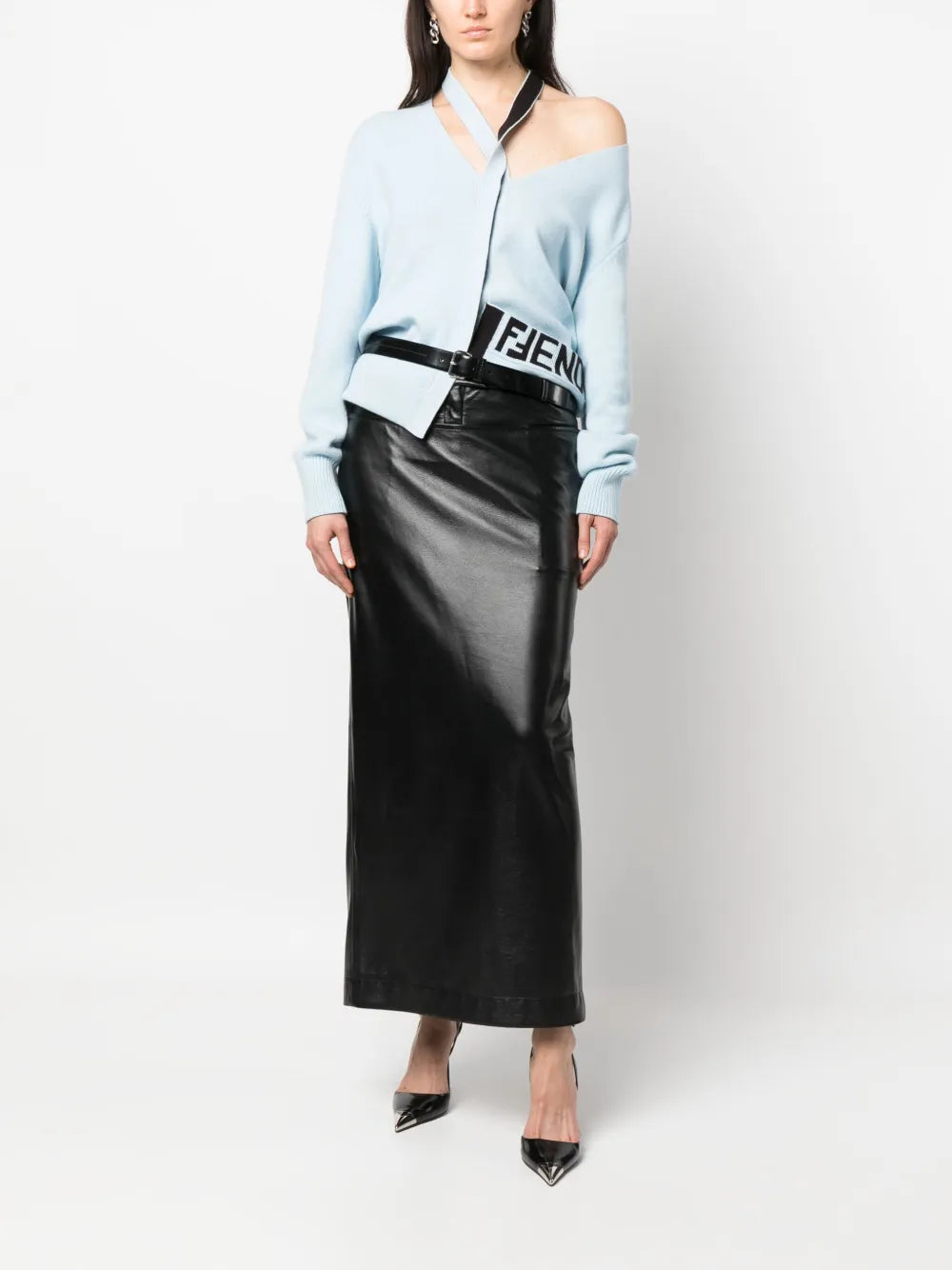 Malhas Cardigã de Cachemira Fendi Azul Femme