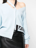 Malhas Cardigã de Cachemira Fendi Azul Femme